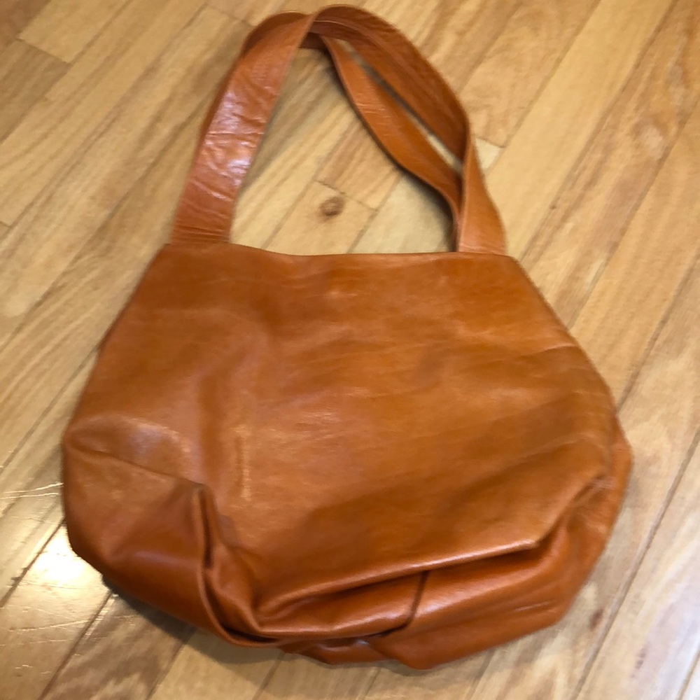 Kisim leather pumpkin purse - like new